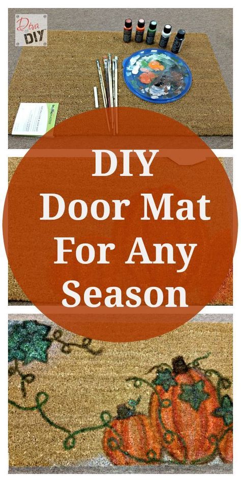 Make your own DIY door mats for any season at a fraction of the cost with this tutorial Painting Door Mats, Diy Door Mat Ideas, Diy Door Mats, Sellable Crafts, Door Mat Diy, Room Decor Crafts, Art Door, Diy Crafts For Adults, Diy Door