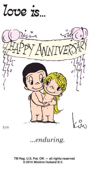 Love is...Happy anniversary  and  it being "Enduring" Missing My Soulmate, Romantic Quotes For Wife, Love Is Cartoon, Happy Anniversary Wishes, Love Is Comic, I Love Someone, Online Comics, Anniversary Wishes, My Soulmate