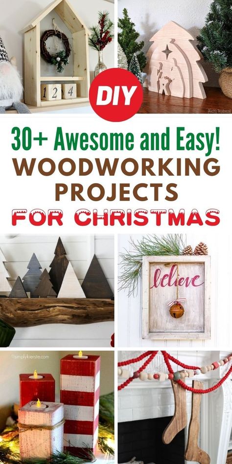 Christmas is just around the corner! It’s also the time to get creative, as you’ll want to decore your home and make it even more cheerful. One of the best ways to do so is to try some simple woodworking projects. If you’re ready to start some woodworking but you’re out of ideas, let us help you out. Here, we’ll provide you with the 30+ DIY woodworking projects you can try out this Christmas – you’ll be amazed at how simple yet beautiful some of these projects are. Simple Woodworking Projects, Diy Woodworking Projects, Pallet Christmas Tree, Ideas Navidad, Small Woodworking Projects, Wood Christmas Tree, Woodworking Projects That Sell, Christmas Wood Crafts, Wooden Christmas Trees