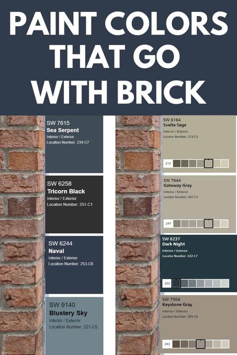 10 exterior paint colors for brick homes. Whether these colors are used on the exterior trim, front doors, shutters, or siding, they all compliment the colors and tones of red brick. #brick #paintcolors #exterior #painting Red Brick House Exterior, Brick Homes, Outside Paint, Exterior House Colors Combinations, House Paint Color Combination, Exterior House Paint Color Combinations, Home Exterior Makeover, Exterior Painting, Exterior Paint Color