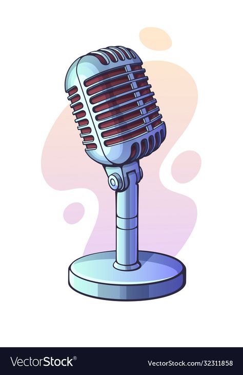 Sound Illustration Design, Microphone Graphic Design, Vector Free Graphic Design, Speaking Illustration, Mic Illustration, Mic Png, Cartoon Microphone, Microphone Art, Speaker Drawing