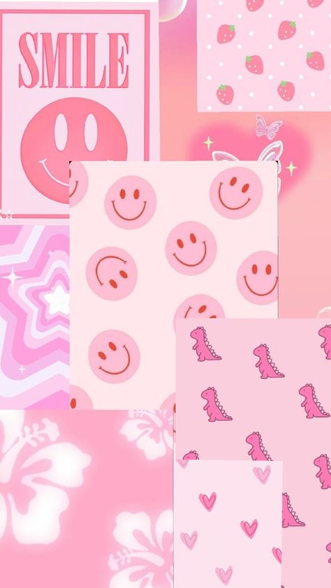 I created a pink wallpaper for all those who love pink just screenshot it or save it and now you have a pink wallpaper 😊 Preppy Pink Wallpaper, Pink Wallpaper Collage, Cowgirl Room Ideas, Pink Preppy Wallpaper, Pink Lockscreen, Cowgirl Room, Pink Preppy, Preppy Pink, Wallpaper Collage