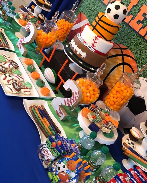 Three Agent Sports Birthday, All Star Theme Party, Sports Themed Cookies, Sports Theme Party Decorations, Balls Birthday Theme, All Star Birthday Party Sports Boys, Sports 2nd Birthday Party, Boy 6th Birthday Party Ideas, Sports Birthday Party Boys