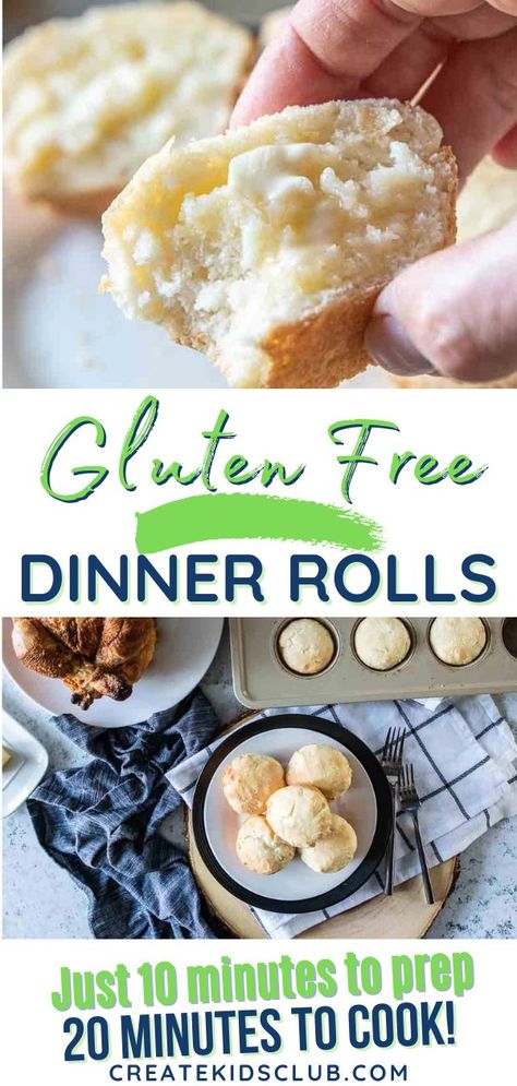 Gluten Free Dinner Rolls come out of the oven soft and delicious. Simple to make in a few easy steps then baked in a muffin tin for individual gluten free, dairy free rolls. If you like Rhodes rolls, you'll love this gluten free option! Our recipe for gluten-free yeast rolls can be enjoyed by everyone even if they don’t need the gluten-free version. Gf Yeast Rolls Gluten Free, Quick Gluten Free Dinner Rolls, Gluten Free Dairy Free Rolls Easy, Gluten Free Dinner Rolls Easy No Yeast, Gluten Free Dinner Rolls No Yeast, Easy Gluten Free Rolls Recipe, Gluten Free Hot Rolls, Gluten Free Yeast Free Rolls, Gluten Free Dairy Free Dinner Rolls