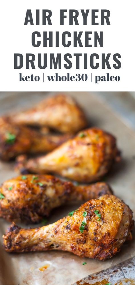 Whole 30 Chicken Drumstick Recipes, Whole 30 Chicken Drumsticks, Drumsticks Air Fryer Recipes, Aip Chicken Drumsticks, Whole 30 Drumstick Recipes, Air Fryer Whole 30 Recipes, Healthy Chicken Legs Recipes, Paleo Drumstick Chicken Recipes, Paleo Chicken Leg Recipes