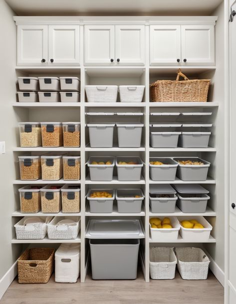 Storage Unit Organization Ideas, Organized Storage Room, Kitchen Shelving Unit, Home Storage Ideas, Wall Pantry, Playroom Closet, Storage Room Organization, Organize Your Kitchen, Maximize Storage