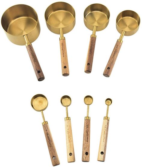 Wood Kitchen Accessories, Crafts Clothes, Stainless Steel Measuring Cups, Measuring Cups And Spoons, Measuring Cups & Spoons, Measuring Cups Set, Metal Kitchen, Wood Accessories, Measuring Cup