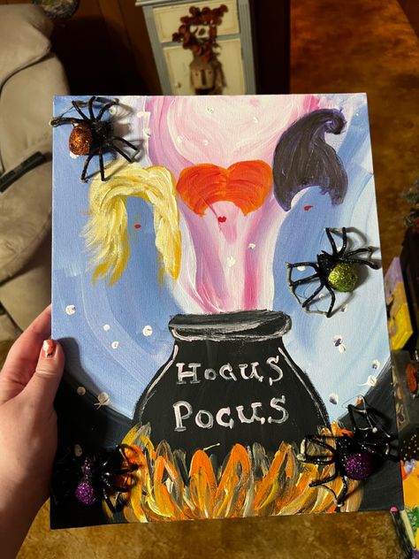 Paint With A Twist Ideas, Hocus Pocus Painting, Painting On Canvas Easy, Twist Ideas, Halloween Canvas Paintings, 20 Dollars, Easy Canvas Painting, Paint Projects, Halloween Painting