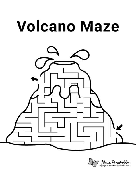 Free printable volcano maze. Download it from https://museprintables.com/download/maze/volcano/ Volcano Activities For Kindergarten, Volcano Kindergarten, My Mouth Is A Volcano Activities Free, Volcano Activities For Kids, Volcano Worksheets For Kids, Volcano Activities For Preschool, Volcanoes For Kids, Volcano Coloring Page, Volcano Printable