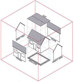 Who uses orthographic drawings? - Manual Orthographics Orthogonal Projection Drawing, Orthographic Drawing Objects, Isometric Drawing Architecture, Isometric Drawing Examples, Orthogonal Drawing, Orthographic Projection Drawing, Oblique Drawing, Isometric Drawing Exercises, Autocad Isometric Drawing