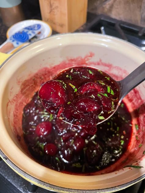 Cherry Sauce Recipe, Fresh Cherry Recipes, Pork Dinners, Pork Sauce, Cherry Compote, Cherry Sauce, Roasted Fennel, Pork Steak, Frozen Cherries