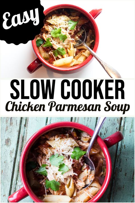 Chicken Parmesan Soup, Slow Cooker Chicken Parmesan, Warm Soup Recipes, Stews Recipes, Easy Vegetable Soup, Parmesan Soup, Favorite Soups, Easy Slow Cooker Chicken, Instant Pot Soup Recipes