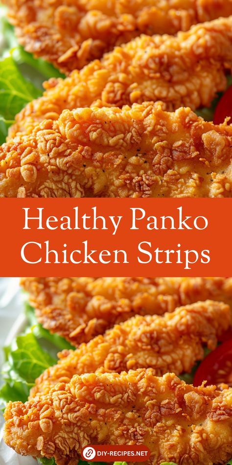 Enjoy healthy panko chicken strips baked to perfection. This recipe is simple, delicious, and perfect for a light dinner or snack! Chicken And Panko Recipes, Best Chicken Strips Recipe, Healthy Panko Chicken, Chicken Strip Recipes Fried, Chicken Strip Recipes Easy Dinners, Light Supper Ideas Easy Dinners, Chicken Strips Recipes Easy, Chicken Strip Dinner Ideas, Chicken Strips Dinner Ideas