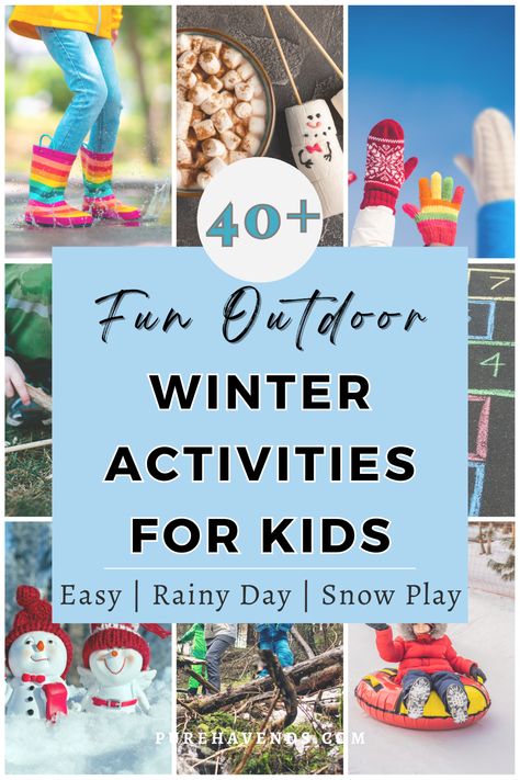 Keep your kids entertained this winter with fun and easy outdoor activities! From snow play to nature exploration, these ideas are perfect for preschoolers and kids of all ages.
  
#outdooradventures #homeschooling #parenting Winter Camp Ideas For Kids, What To Do With Kids Over Winter Break, Rainy Camping Activities, Snow Activities For Preschool Outdoor, Outside Snow Activities For Kids, Fun Outdoor Activities For Preschoolers, Fun Snow Activities, Snow Play Ideas, Winter Activities For Families