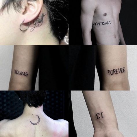 Forever Young Tattoo, Kpop Tattoos, Forever Tattoo, Bts Tattoos, Bone Tattoos, Hand Doodles, Cute Easy Doodles, Bullet Journal Diy, Owl Tattoo