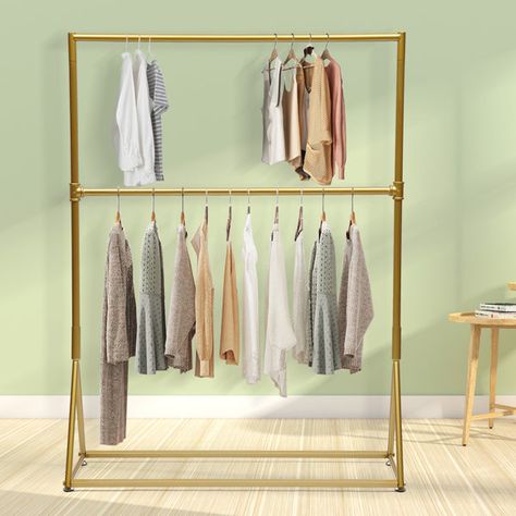 Iron Clothes Rack, Cloth Hanger Stand, Clothing Retail Store, Industrial Clothing, Iron Clothes, Dance Room, Cloth Hanger, Bedroom Laundry Room, Metal Clothes Rack