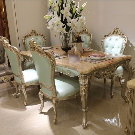 Cheap Dining Tables, Retro Dining Table, Aesthetic Interior Design, Wood Carving Furniture, Modern Marble, Marble Dining, Dining Table Marble, Chair Upholstery, Chair Cushion