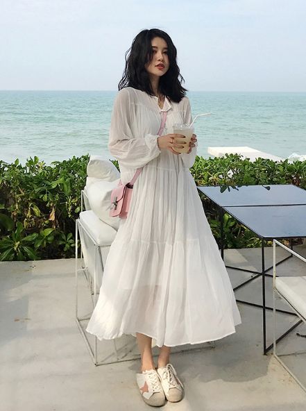 Crochet Trim Maxi Flowing Dress – #Spring#Spring2019#Springcheap#Springproduct#kemedress#Springtoday#2019springfashion#2019springtrends#2019springcolor#springdress#summerdress Long Sleeve Spring Dress, Flowy White Dress, Floral Dress Maxi, Pretty Products, Modest Summer Dresses, Reference Pics, Flowing Dress, Unique Prom Dresses, Flowing Dresses