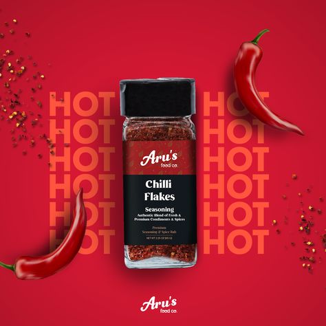 "Add some heat to your dish with a sprinkle of Aru's chilli flakes" Sprinkle Aru's chilli Flakes seasoning on it and make your every dish delicious and spicy 🌶 Available on Amazon & Flipkart. #arufoods #chilliflakes Islamic Events, Social Media Branding Design, Modern Packaging, Graphic Design Tutorials Learning, Spice Rub, Ad Creative, Chilli Flakes, Packing Design, Social Media Design Graphics