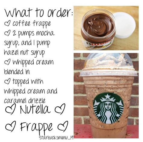 Starbucks Nutella frappe Nutella Frappe, Frappe Starbucks, Starbucks Frappe, Resep Starbuck, Best Starbucks Drinks, Menu Recipe, Starbucks Secret Menu Recipes, Secret Starbucks Recipes, Frappe Recipe