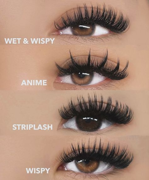 The most popular sets of 2024!! Comment your Favorite ❤️ #whispylashes #wetset #anime Anime Volume Lashes, Lashes Inspo Wispy, Anime Set Lashes, Cat Eye Wet Set Lash Extensions, Lashes Extensions Styles, Eyelashes Mapping, Different Types Of Lashes, Wet Set Lashes, Anime Lashes