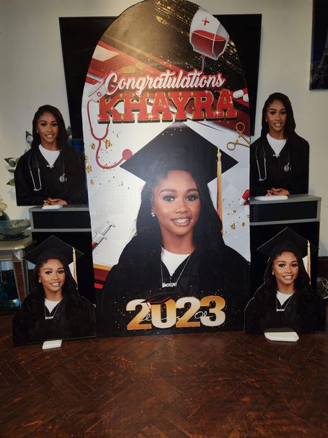 Graduation Party Ideas Black People, Graduation Fans, Black And White Party Decorations, College Graduation Cakes, Graduation Things, Makeup Artist Logo Design, College Graduation Party, White Party Decorations, Senior Graduation Party