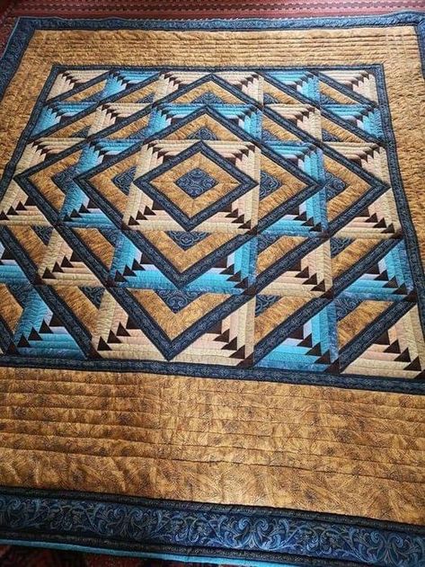 Native American Quilt Patterns, Southwestern Quilts, Native American Quilt, Southwest Quilts, Panel Quilt Patterns, Log Cabin Quilt Pattern, Quilting Designs Patterns, Scrappy Quilt Patterns, Quilt Square Patterns