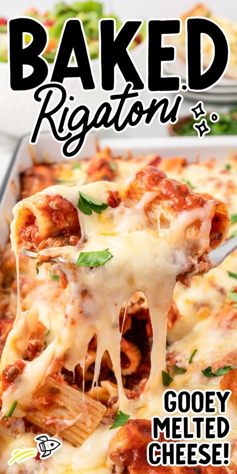 Baked Rigatoni Spaghetti Bake Recipe, Rigatoni Noodles, Pasta And Cheese, Spaghetti Bake, Baked Rigatoni, Macaroni Recipes, Pasta Side Dishes, Mild Italian Sausage, Beef Casserole Recipes