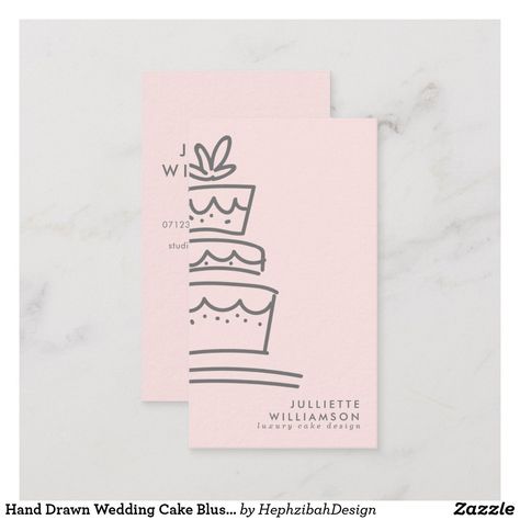 Wedding Cake Blush, Baking Business Cards, Cake Business Cards, Minimalistic Illustration, Baking Logo Design, Cupcake Logo, Bakery Business Cards, Dessert Illustration, Cake Templates