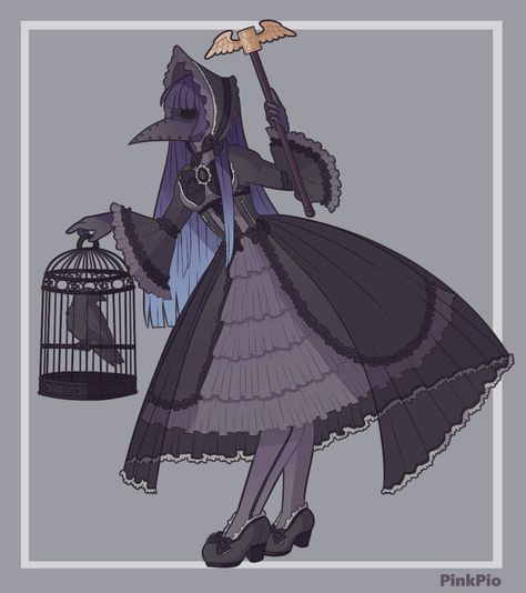 Anime Plauge Doctor, Plauge Doctor Fanart, Plague Doctor Oc Female, Plauge Doctor Pfps, Plague Doctor Anime, Plauge Doctor Outfits, Plage Doctor Character Design, Halloween Oc Drawings, Plague Doctor Outfit Drawing