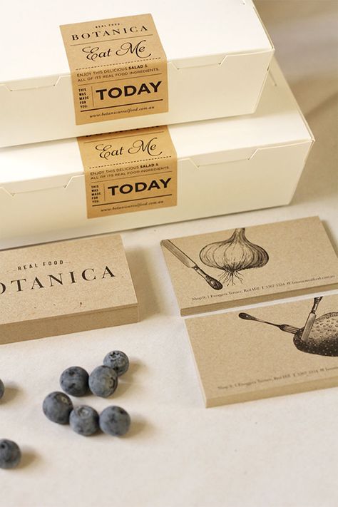 Oh Babushka was proud to be commissioned to develop the branding for Botanica – a whole foods approach to take away Fruit Store, Desain Merek, Label Produk, Rustic Logo, Sport Food, Food Branding, Bakery Packaging, Cake Packaging, Box Packaging Design