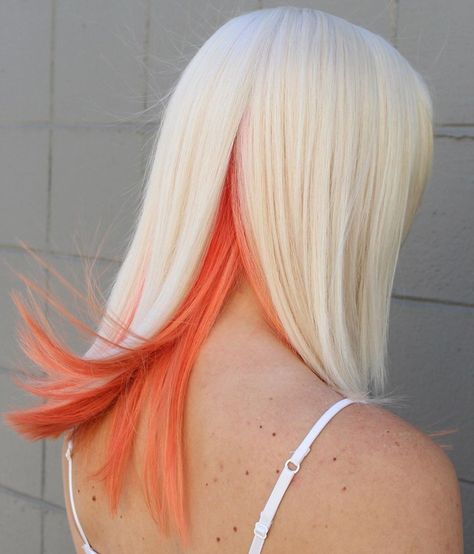 Creamsicle Hair, Peekaboo Hair, Vivid Hair Color, Pulp Riot Hair, Pulp Riot, Luscious Hair, Orange Creamsicle, Shot Hair Styles, Hair Brained