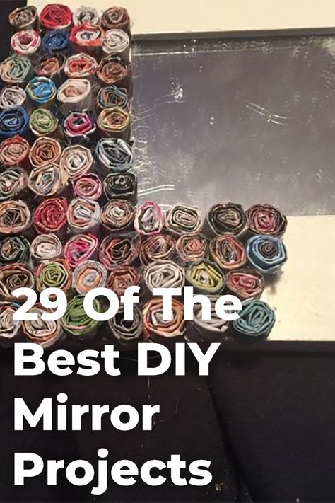 Upgrade you mirror from basic to awesome with these projects! Boho Mirror Makeover, How To Make A Mirror, Ideas For Mirrors Decorating, Diy Funky Mirror Frame, Small Square Mirror Ideas Diy, Mirror Crafts Diy Decorating Ideas, Quirky Mirror Diy, Fun House Mirror Diy, How To Make A Mirror From Glass Diy