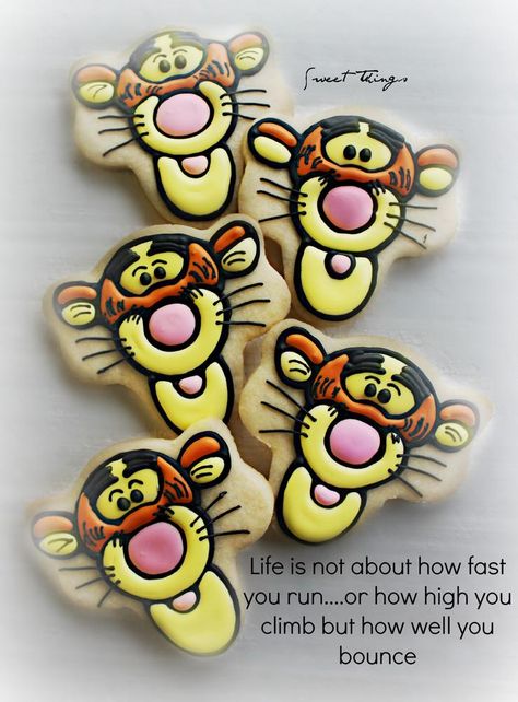 @kathleenp5 Tigger Birthday, Designer Cookies, Disney Cookies, Cookie Connection, Pretty Cookies, Cookies For Kids, Creative Cookies, Animal Cookies, Cookie Inspiration