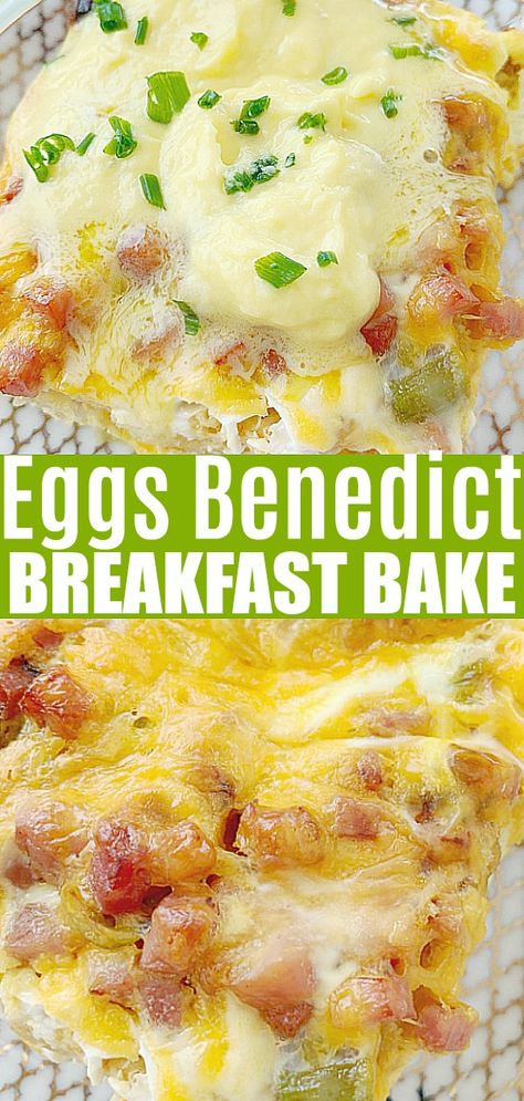 Eggs Benedict Breakfast Bake | Foodtastic Mom #eggsbenedict #eggsbenedictcasserole #breakfastcasserole via @foodtasticmom Dish For A Crowd, Dinner Eggs, Benedict Breakfast, Benedict Casserole, Eggs Benedict Casserole, Food Dinners, Egg Benedict, Cheese Breakfast, Brunch Food