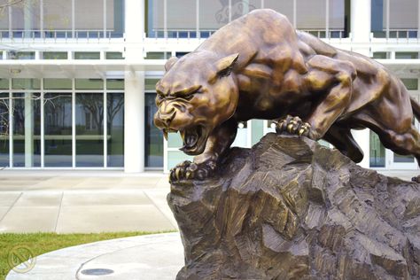 The Panther at FIU Panther Statue, Panther Sculpture, Architecture Collage, Animal Statues, Wood Carving Art, Animal Sketches, Iron Art, Animal Figures, Sculptures & Statues