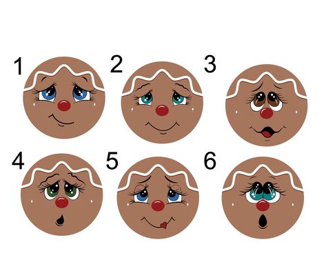 Gingerbread Faces Template, Gingerbread Faces Painting, Snowman Faces Template, Royal Icing Gingerbread House, Gingerbread Faces, Printable Snowman Faces, Gingerbread Designs, Crafting Hacks, Gingerbread Wreath