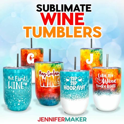 Sublimation Wine Tumblers, Sublimation Tumblers Tutorial, Sublimation Tumbler Ideas, Holiday Place Cards, Craft Paint Storage, Diy Drawer Dividers, Glass Etching Stencils, Craft Organization Diy, Paper Flower Wall Art