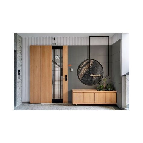 Flat Entry Design, Enterence Foyer Design, Small Entrance Design, Entrance Paneling, Entrance Panelling Design, Security Door Design Front Entry, Flat Entry Door Design, Main Entrance Ideas, Main Door Entrance Design