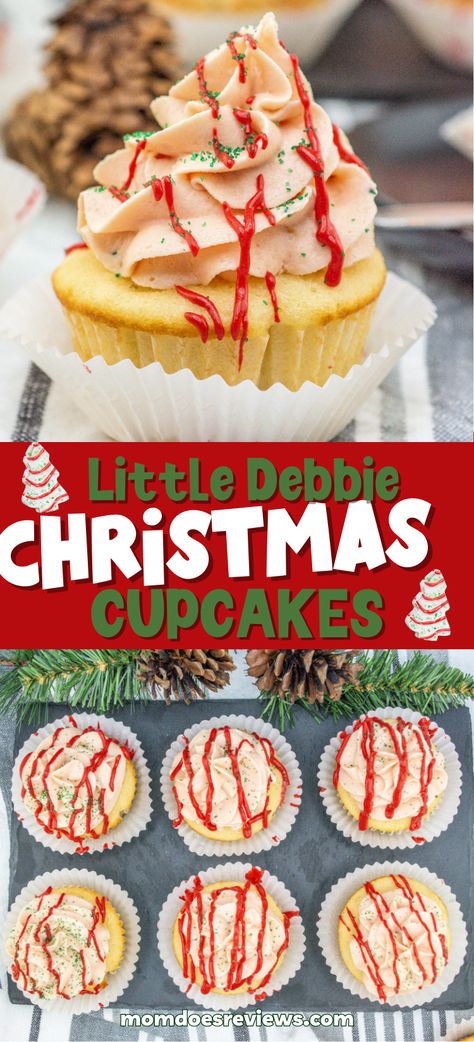 Sprinkle Joy: Crafting Little Debbie-Inspired Christmas Tree Cupcakes for Festive Delight! Christmas Tree Light Cupcakes, Christmas Tree Cake Cupcakes, Little Debbie Christmas Tree Cupcakes, Fun Christmas Cupcakes, Little Debbie Christmas Tree Cake Recipe, Little Debbie Christmas Tree Desserts, Christmas Chocolate Cupcakes, Christmas Theme Cupcakes, Little Debbie Recipes