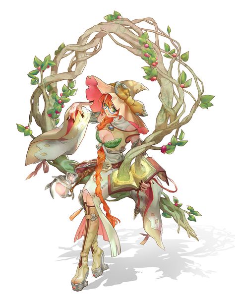 ArtStation - Personal Art, SOHONG . Floral Character Design, Flower Witch, Flower Character Design, Anime Monsters, Korean Art, Kid Character, Flower Child, Art Reference Photos, Fantasy Character Design