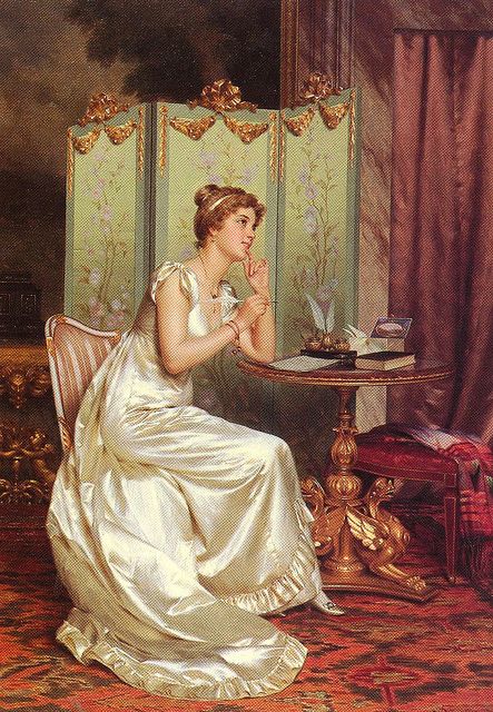 Vittorio Reggianini (Italian,1858-1938) | The answer | Regina Mendonca | Flickr Vittorio Reggianini, Era Victoria, Istoria Artei, Victorian Paintings, 수채화 그림, Old Paintings, Victorian Art, Romantic Art, Classical Art