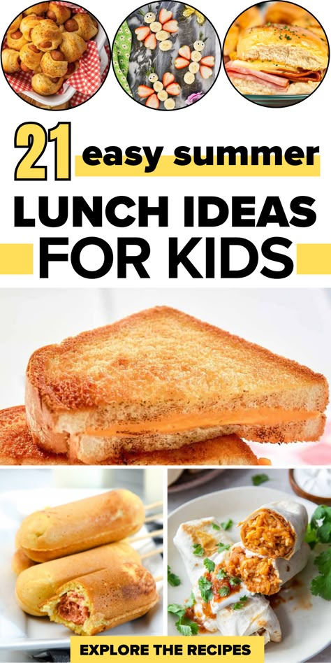 Summer Lunch Ideas For Teens At Home, Summer Time Lunches For Kids, Easy Kids Summer Lunches, Easy Kid Summer Lunch Ideas, Lunch Ideas For Summer For Kids, Cheap Summer Lunches For Kids, Kid Lunch Ideas For Summer, Kids Lunches For Summer, Healthy Summer Lunch Ideas For Kids