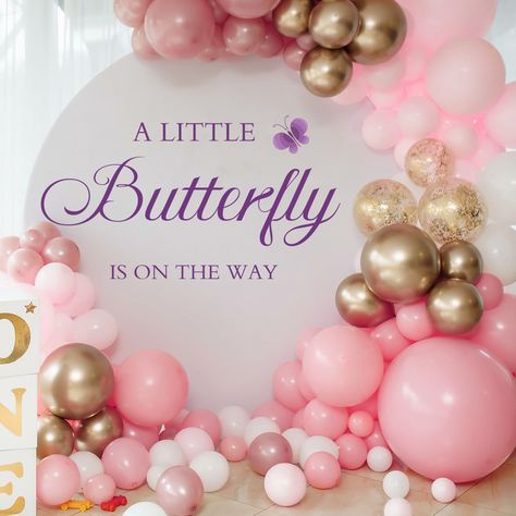 PRICES MAY VARY. ELEGANT DECOR: This butterfly decal sign adds a beautiful touch of nature to any baby shower backdrop, nursery wall, or as a gift for the expectant parents. HIGH QUALITY MATERIAL: Made of vinyl material, this butterfly decal is durable and will not fade or peel for many years of enjoyment. CUSTOMIZABLE DESIGN: Featuring "A Little Butterfly Is On Her Way" text in purple, this decal can be used for baby showers revealing a girl or to decorate a baby girl's nursery. EASY TO APPLY A Pink Butterfly Baby Shower Theme, A Little Butterfly Is On Her Way, Baby Shower Sayings, Butterfly Baby Shower Ideas Decoration, Unisex Baby Shower Themes, Butterfly Theme Baby Shower Ideas, Butterfly Themed Baby Shower Ideas, Butterfly Baby Shower Backdrop, Purple Butterfly Sticker