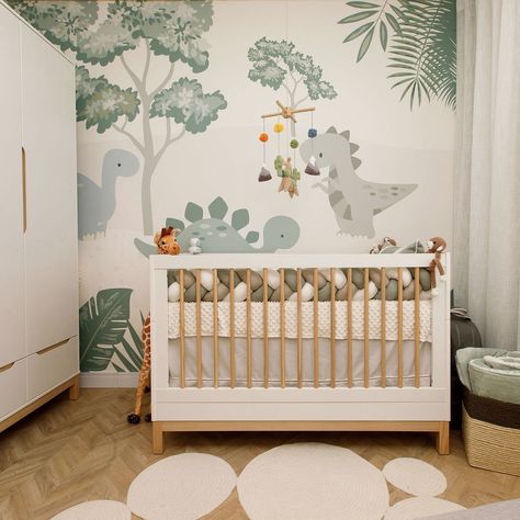 Baby Boy Nursery Dinosaur, Baby Room Ideas Early Years, Dinosaur Baby Room, Dinosaur Nursery Theme, Baby Dinosaur Nursery, Organization Nursery, Dinosaur Boys Room, Dinosaur Nursery Decor, Boy Nursery Themes