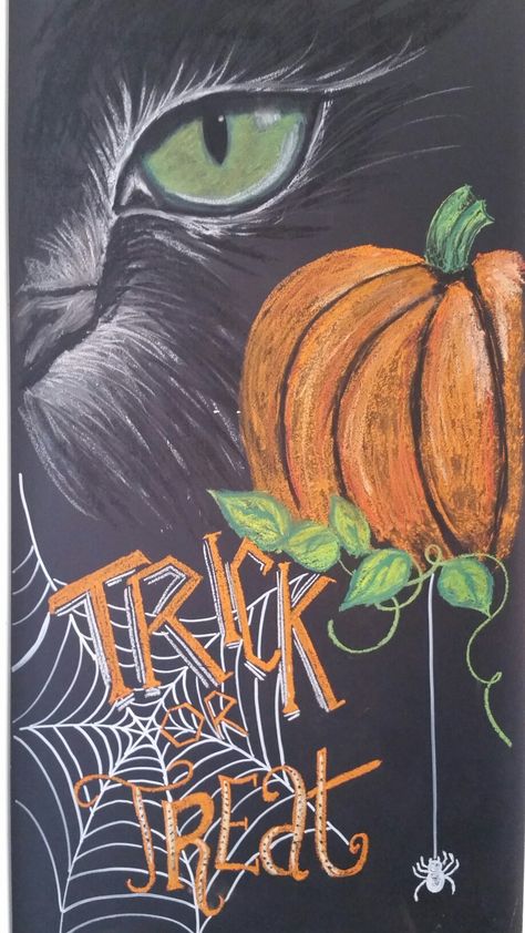 Chalkboard Art Ideas, Blackboard Ideas, Halloween Chalkboard Art, Fall Chalkboard Art, Chalkboard Art Diy, Chalkboard Drawing, Fall Chalkboard, Chalkboard Art Quotes, Halloween Chalkboard