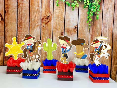 Cowboy Birthday Theme, Cowboy Boot Centerpieces, Boot Centerpiece, Cactus Centerpiece, Guest Table Centerpieces, Wild West Theme, Baby Shower Party Themes, Birthday Centerpiece, Wild West Cowboys