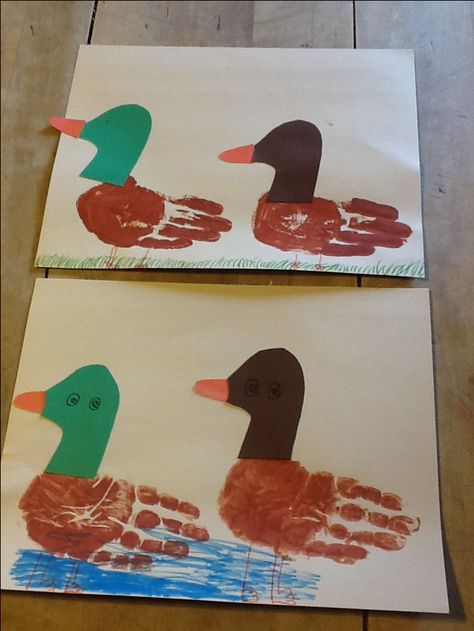 Duck Art For Preschoolers, Duck Pond Crafts Preschool, Ducks Crafts Preschool, Duck Activity Preschool, Baby Animals Activities Preschool, Birds Crafts For Toddlers, Duck Preschool Craft, Farm Animal Art For Toddlers, Duck Crafts For Toddlers