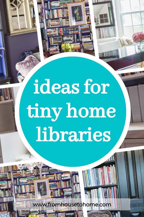 ideas for tiny home libraries Small Home Library Design, Small Home Library Room, Small Library Room Ideas, Small Library Room, Home Office Library Ideas, Home Library Room, Room Library Ideas, Home Reading Room, Small Home Libraries