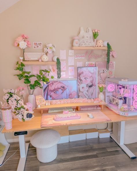 𝙽𝚎𝚠 𝙿𝙲 𝚁𝚎𝚟𝚎𝚊𝚕 ♡ Ahhh it’s such a beauty 🥹🫶🏻 thank you @hytebrand for sending me the Y70 case! 🌸💕 This is a quick list of my pc parts! I’ll add all the details in my bi0 for you guys: 🌷 case: Hyte Y70 🌷 cpu: AMD Ryzen 7 5800X 🌷 ram: Corsair Vengeance 32GB 🌷 mobo: ASUS ROG Strix B550 🌷 gpu: NVIDIA GeForce RTX 4070 Super 🌷 fans: Thermaltake SWAFAN EX 12 argb x9 🌷 aio: NZXT Kraken Elite 360mm rgb 🌷 cables: Lian Li Strimer Plus V2 24 Pin extension cable, PCI-e 5.0 12vhpwr gpu cable extension ... Game Setup, New Pc, Gaming Setups, Pc Table, Desk Inspiration, Pc Parts, Desk Makeover, Cute Bedroom Ideas, Cute Office